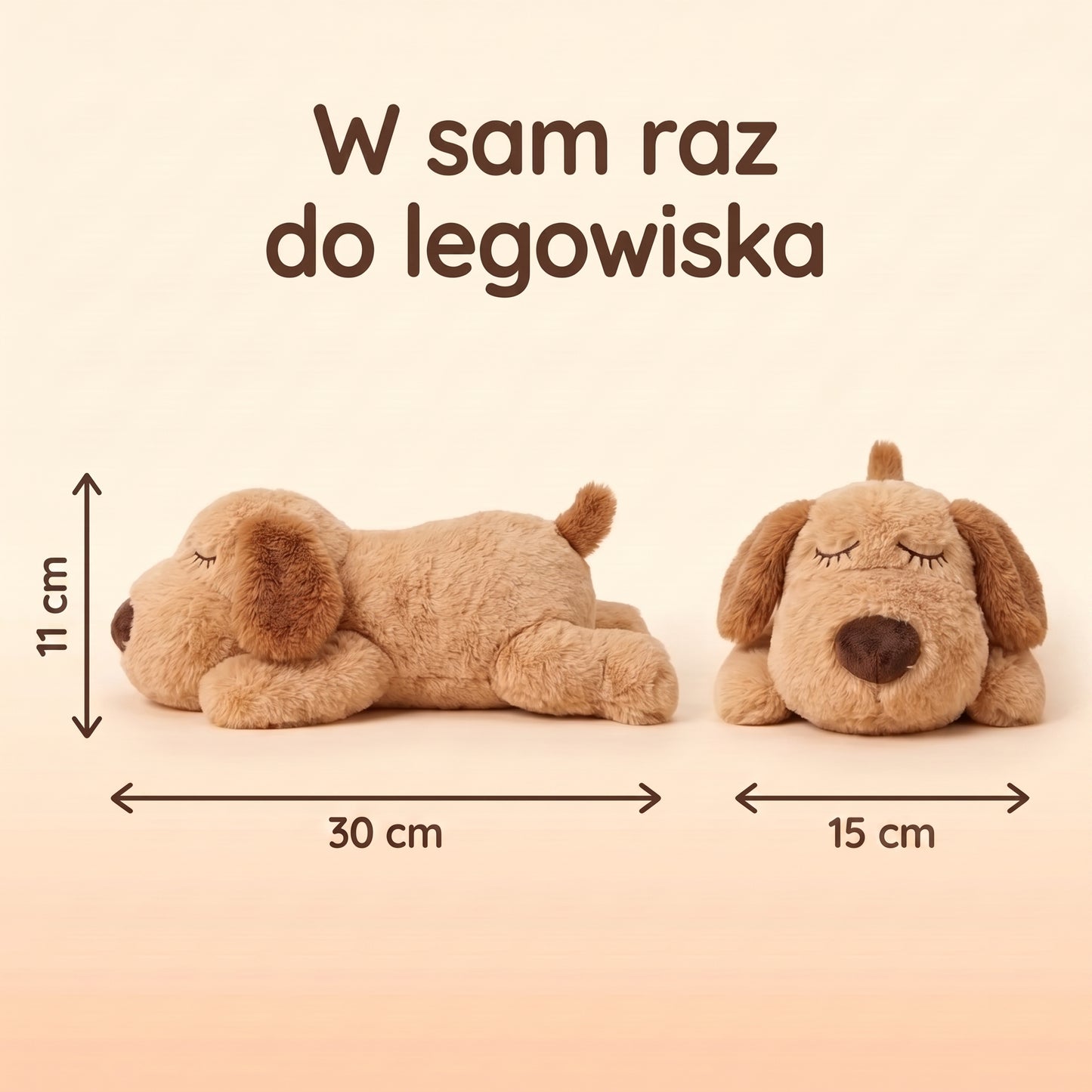 Psi śpioszek - pluszak z bijącym sercem