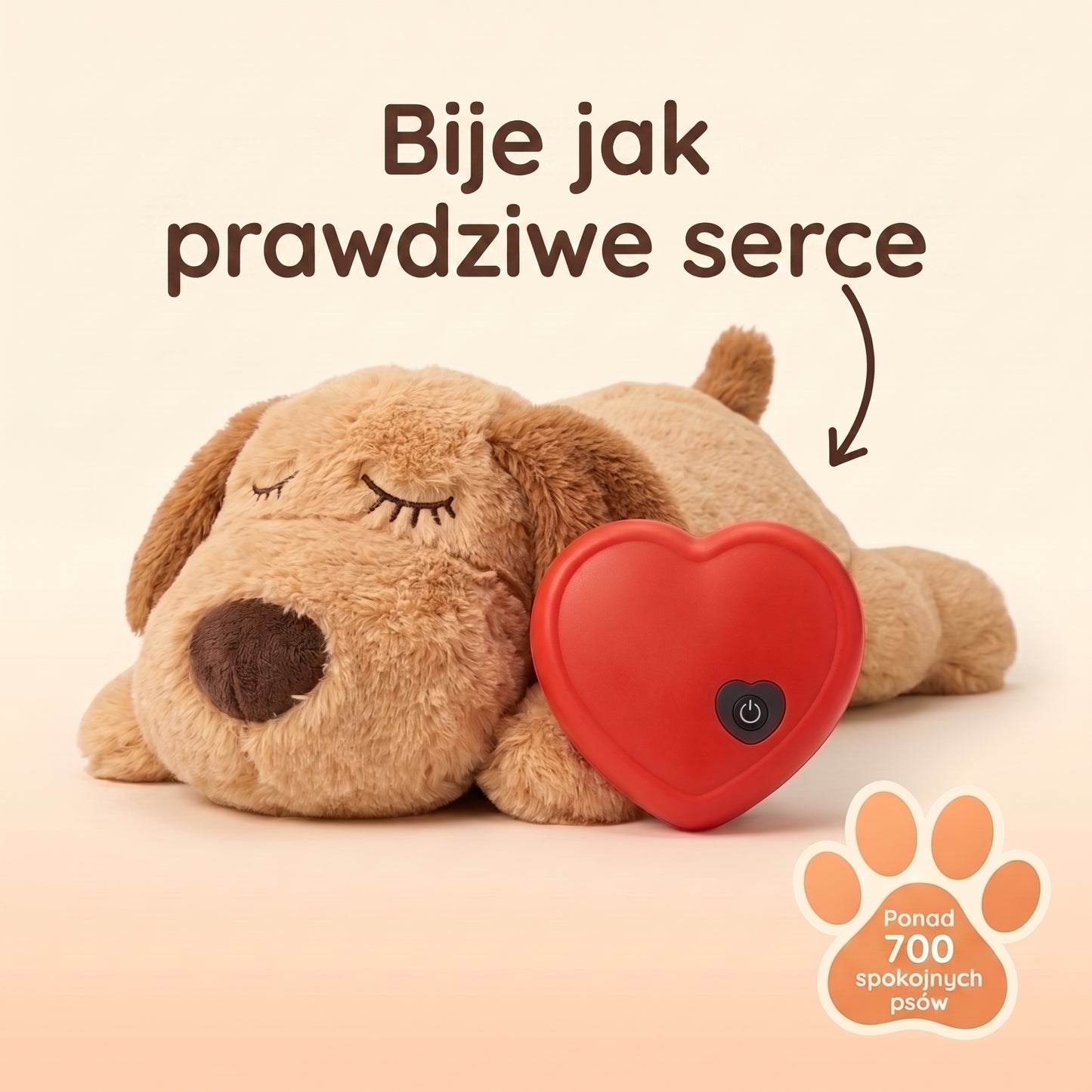 Psi śpioszek - pluszak z bijącym sercem