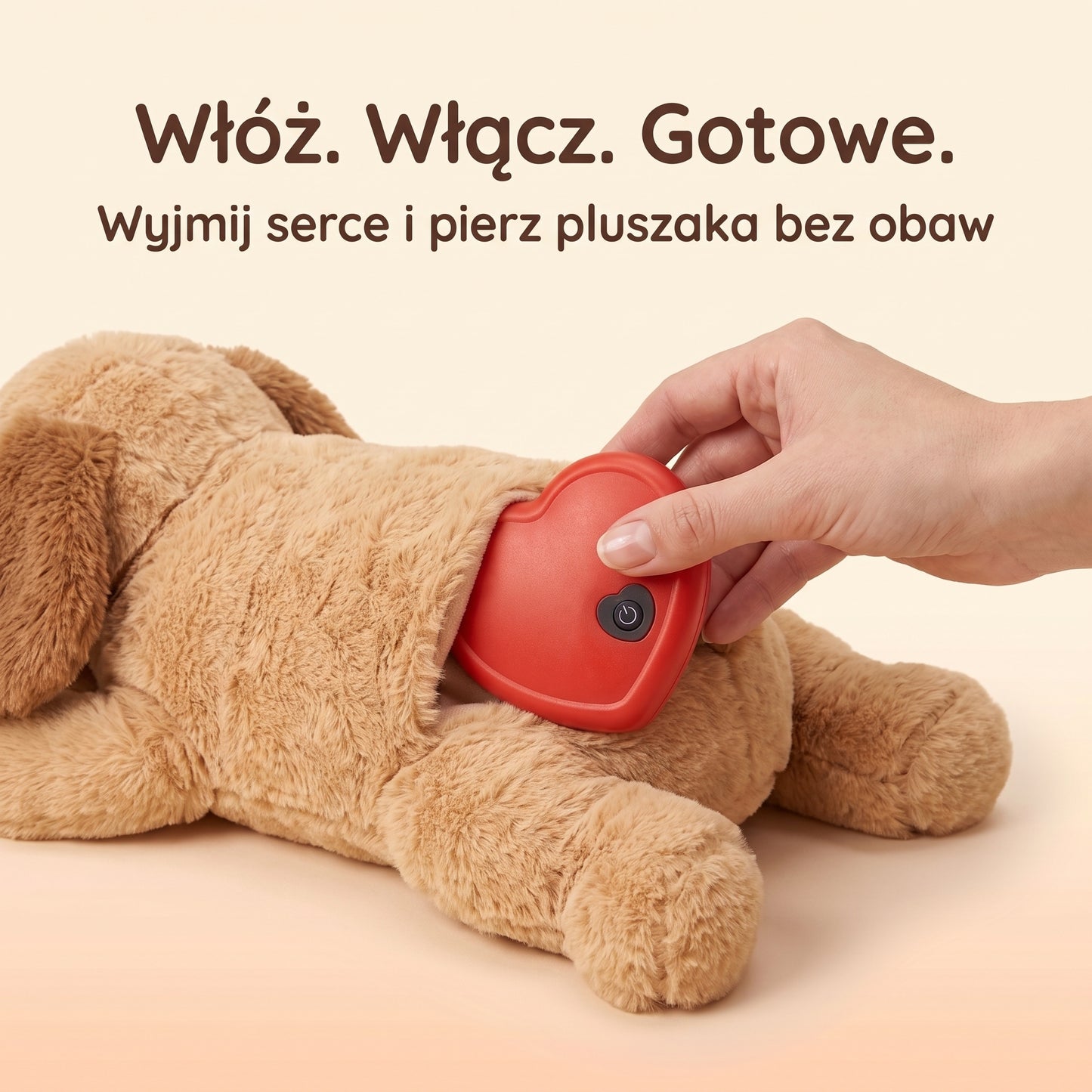 Psi śpioszek - pluszak z bijącym sercem